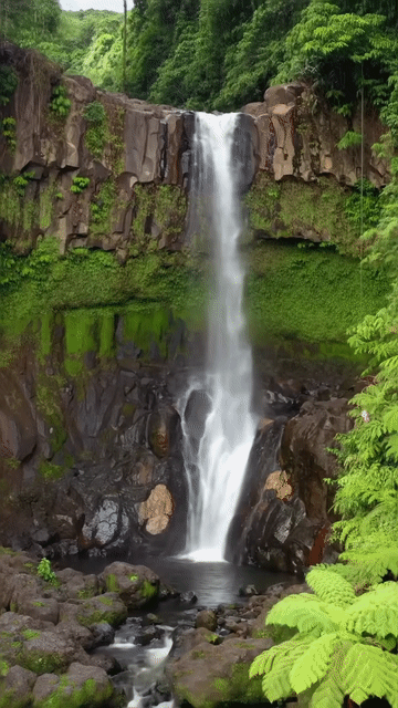 La cascada es absolutamente hermosa.