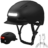 Bike Helmet, Shinmax Adult Cycling Helmet with USB Rechargeable LED Front and Back Light Bicycle Helmets for Men Women