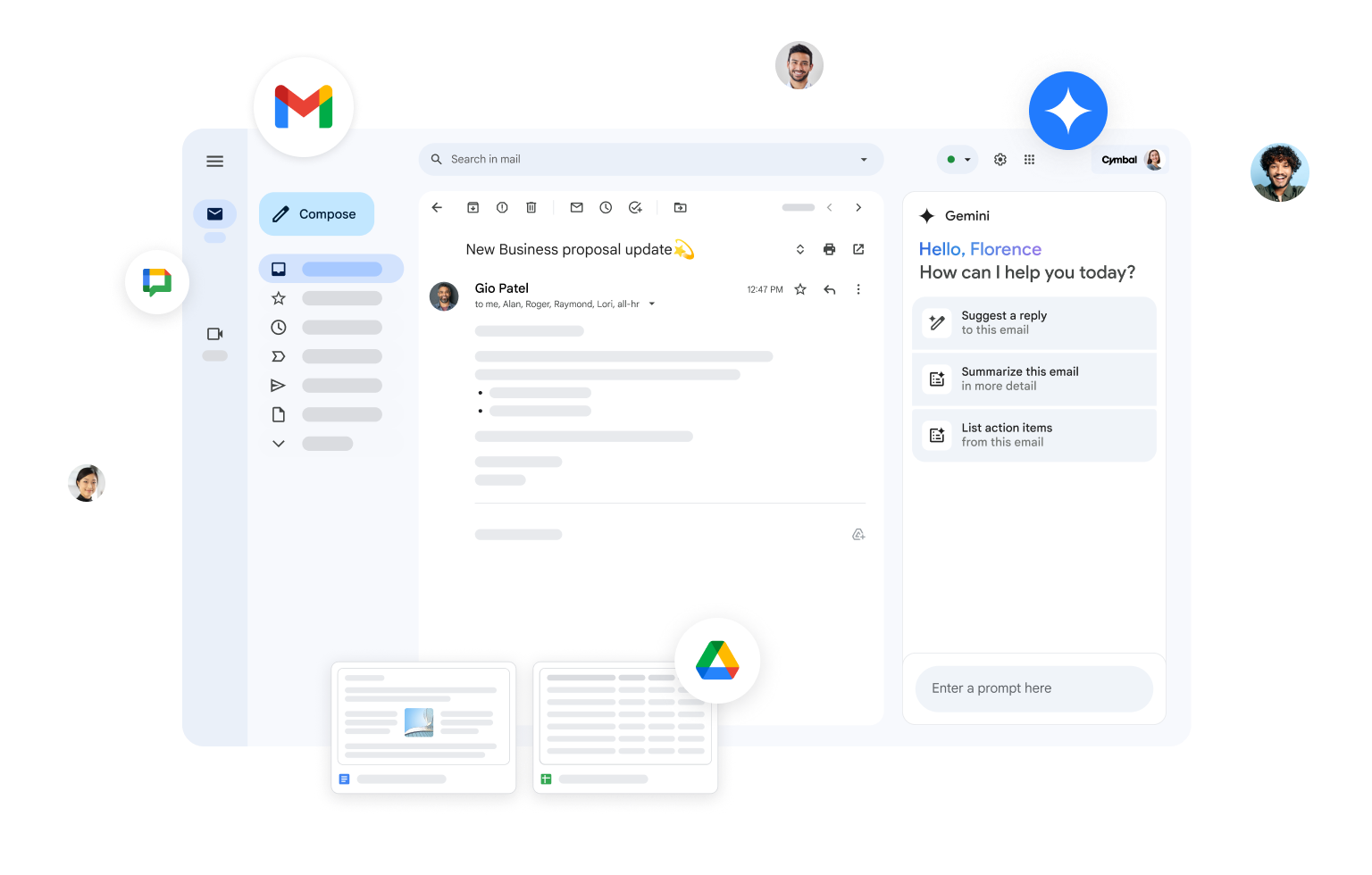 Gemini trong Gmail đề xuất câu trả lời, tóm tắt email và liệt kê việc cần làm cho người dùng.