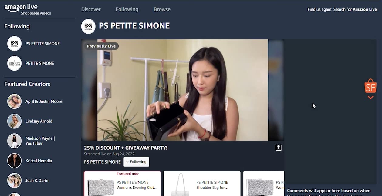 Petite Simone’s livestreams focus on showcasing the design details of each of their bags. It highlights their functionality so that customers can make more informed purchases.