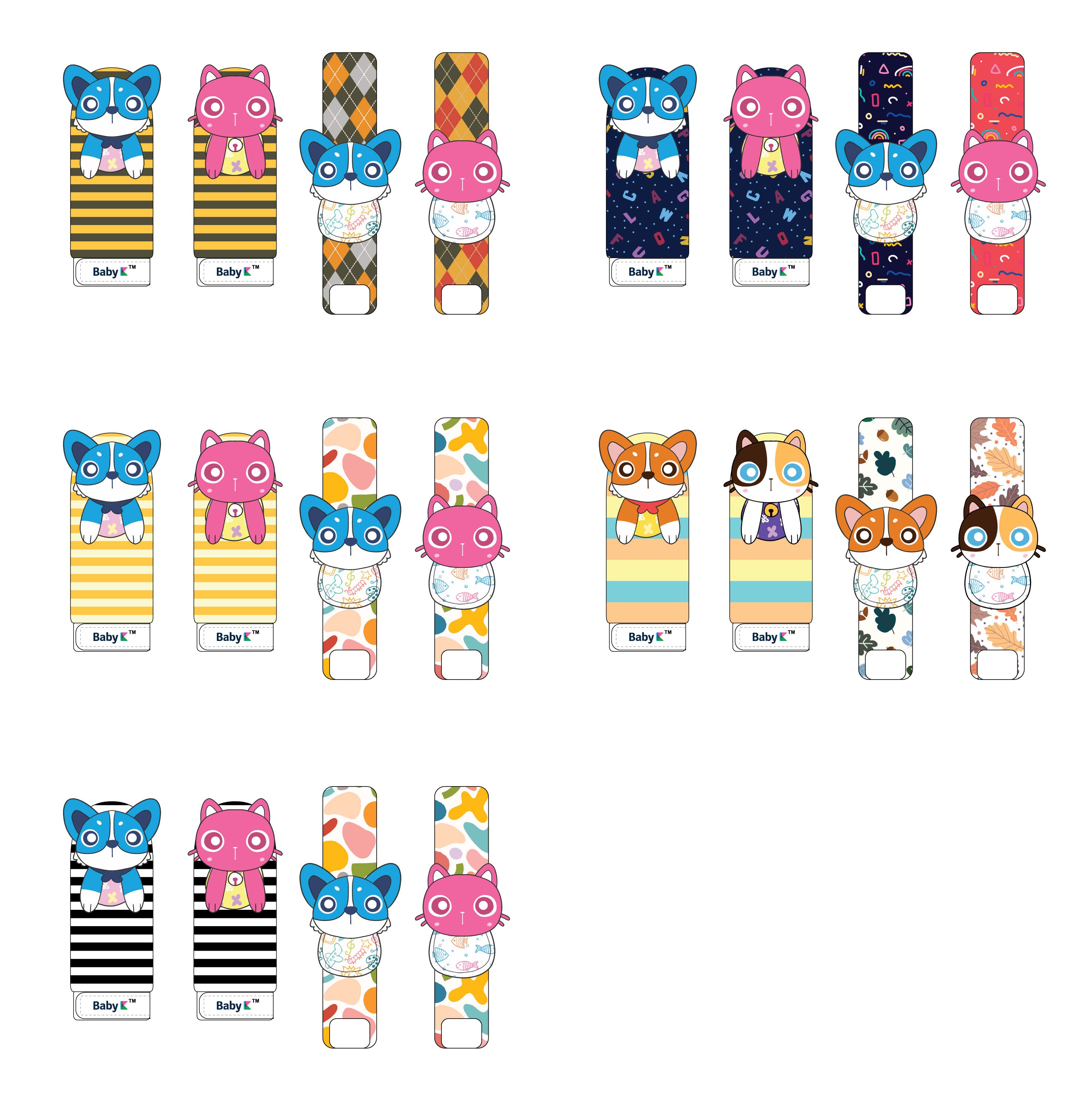 The latest iteration of Baby K's rattle socks with Velcro fastenings.