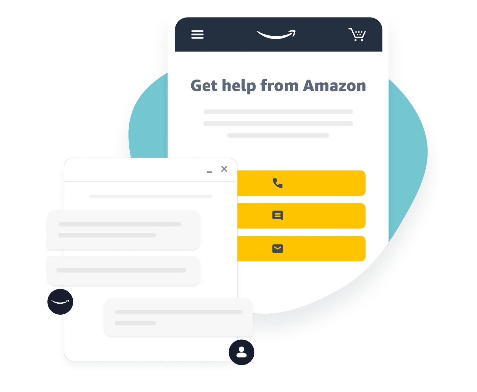 Customer Service by Amazon lo-fi illustration