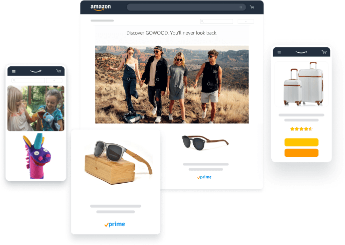 LoFi Amazon UI Canada A collage of products and brand storefronts on Amazon.ca