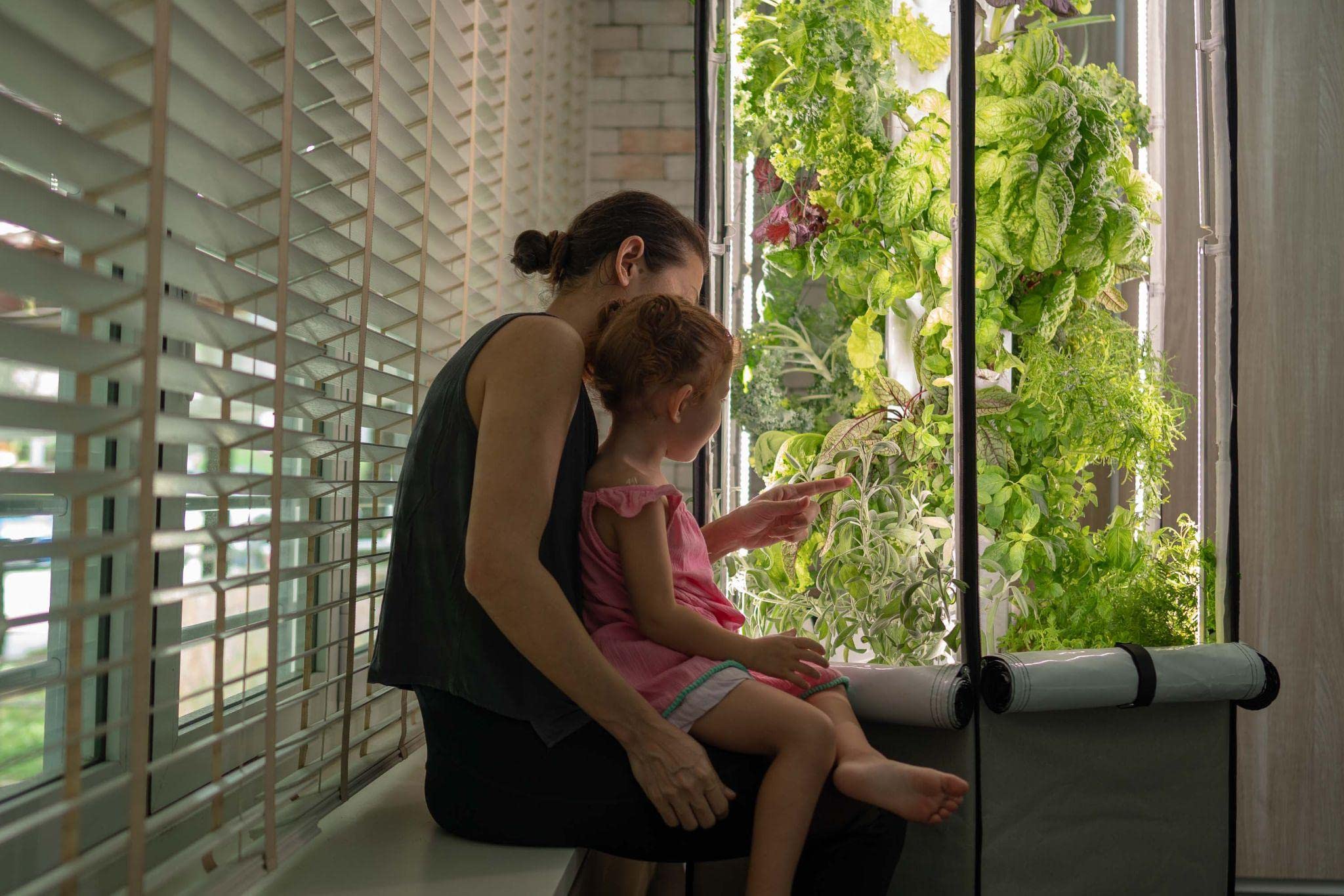 mother and daughter gardening