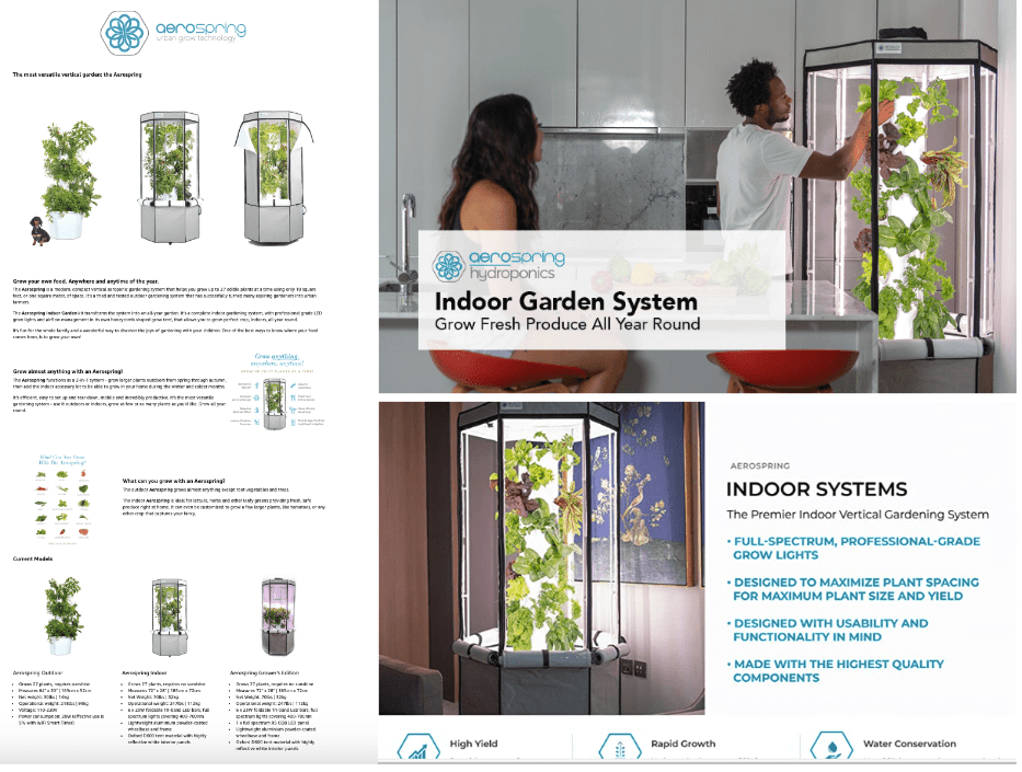A+ Content example on Aerospring Amazon store page, featuring lifestyle images, bullet points with brand propositions