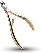 Rui Smiths Professional Cuticle Nippers, Gold-Plated Carbon Steel, French Handle, Double Spring, 6mm Jaw (Full Jaw)
