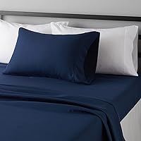 Amazon Basics Lightweight Super Soft Easy Care Wrinkle Free Microfiber 3 Piece Bed Sheet Set with 14-Inch Deep Pockets,...