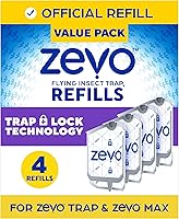Zevo Flying Insect Trap Refill - for The Zevo MAX & Standard Indoor Fly Trap - Catch Gnats, House & Fruit Flies - Easy...